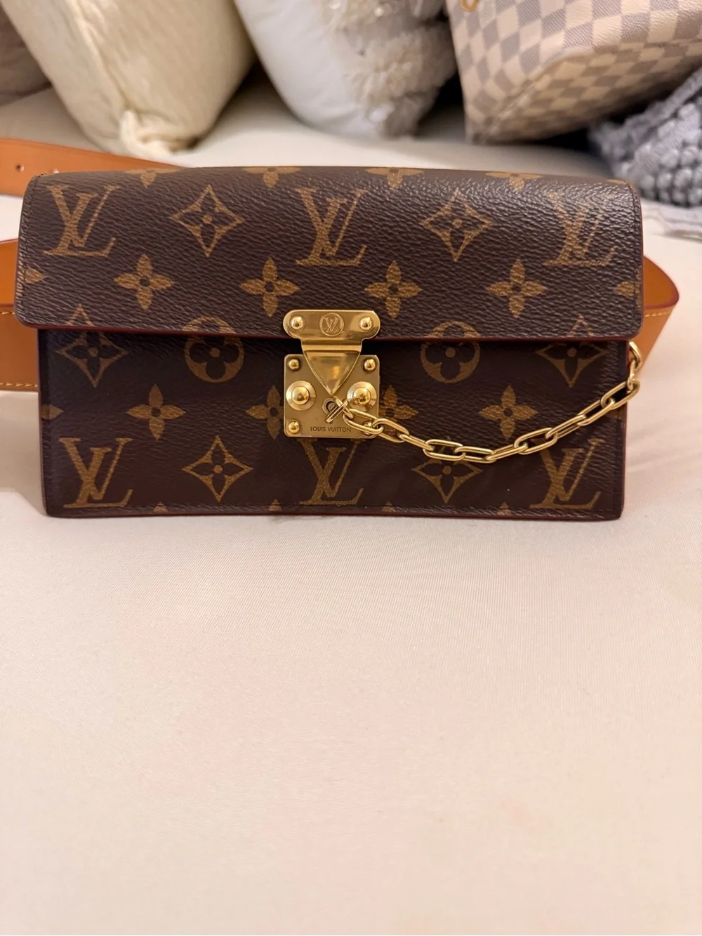 Louis Vuitton Brown Monogram Canvas Pallas Chain Crossbody